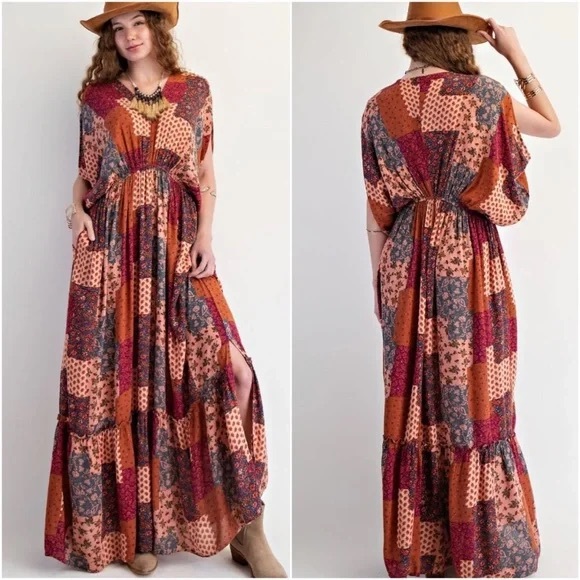 easel Dresses & Skirts - #280 🌸New! Easel Boho Multicolor Patchwork Maxi Dress